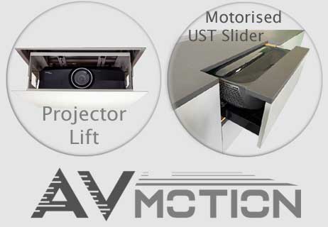 AV Motion - Projector lift and Motorised Draw Slider
