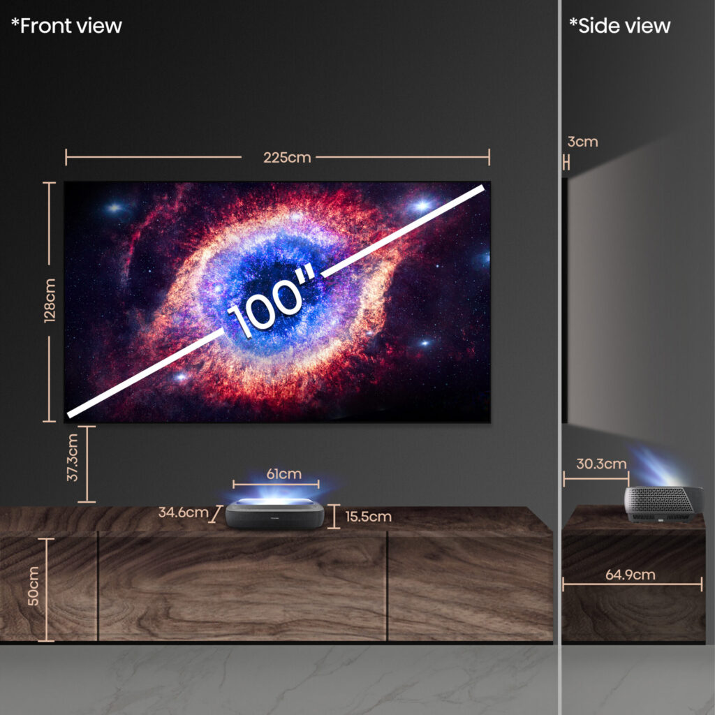 Hisense 100L9H Laser TV Install Dimensions