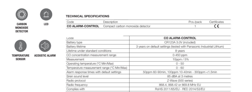 Yubii Smart Control Specs