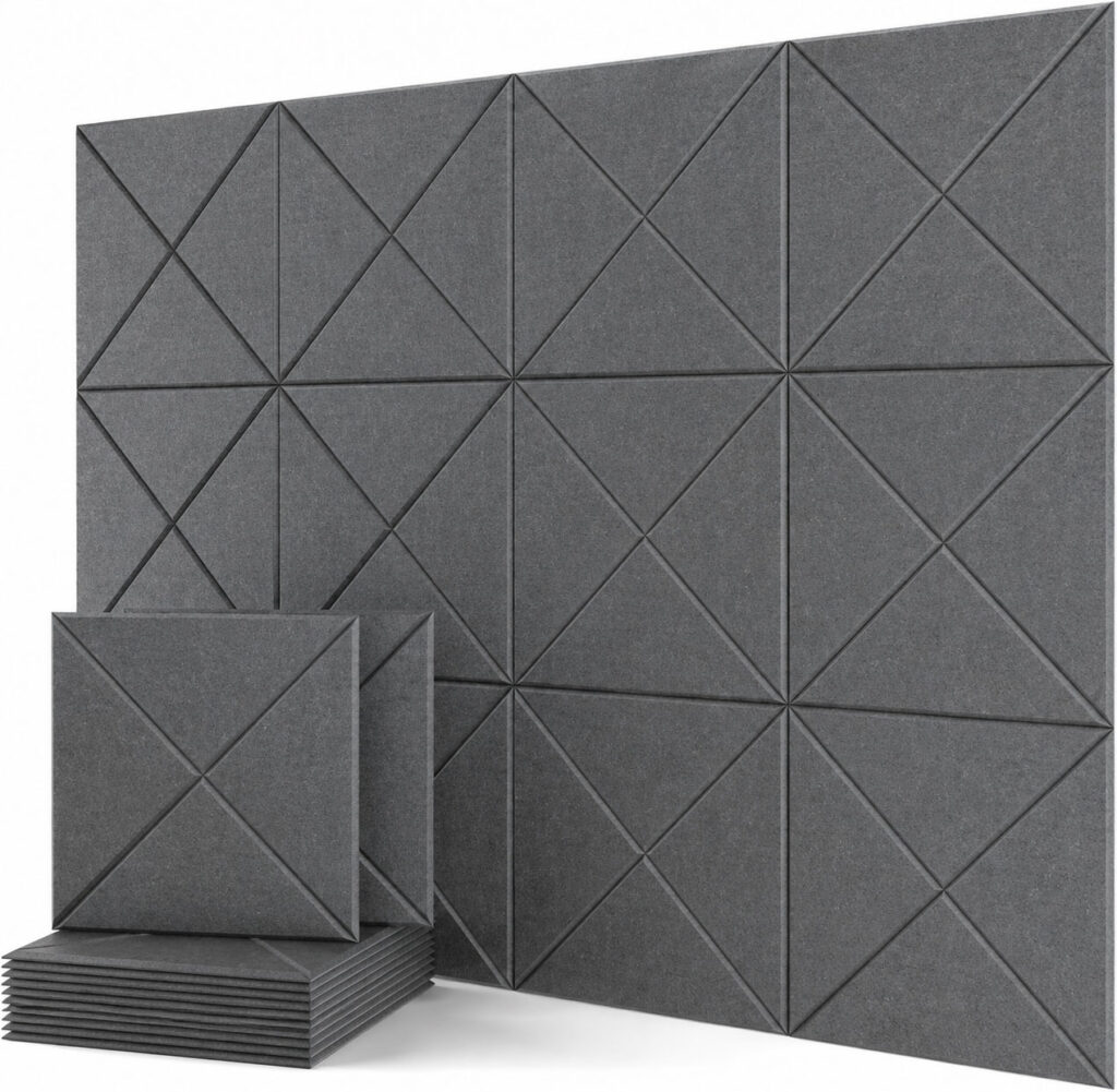 Acoustic PET tile 400 x 400mm in Grey