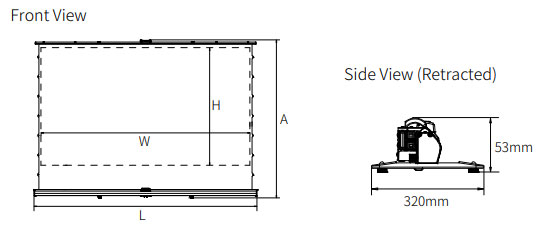 Grandview Manual Lift Up Tab Tensioned Screen